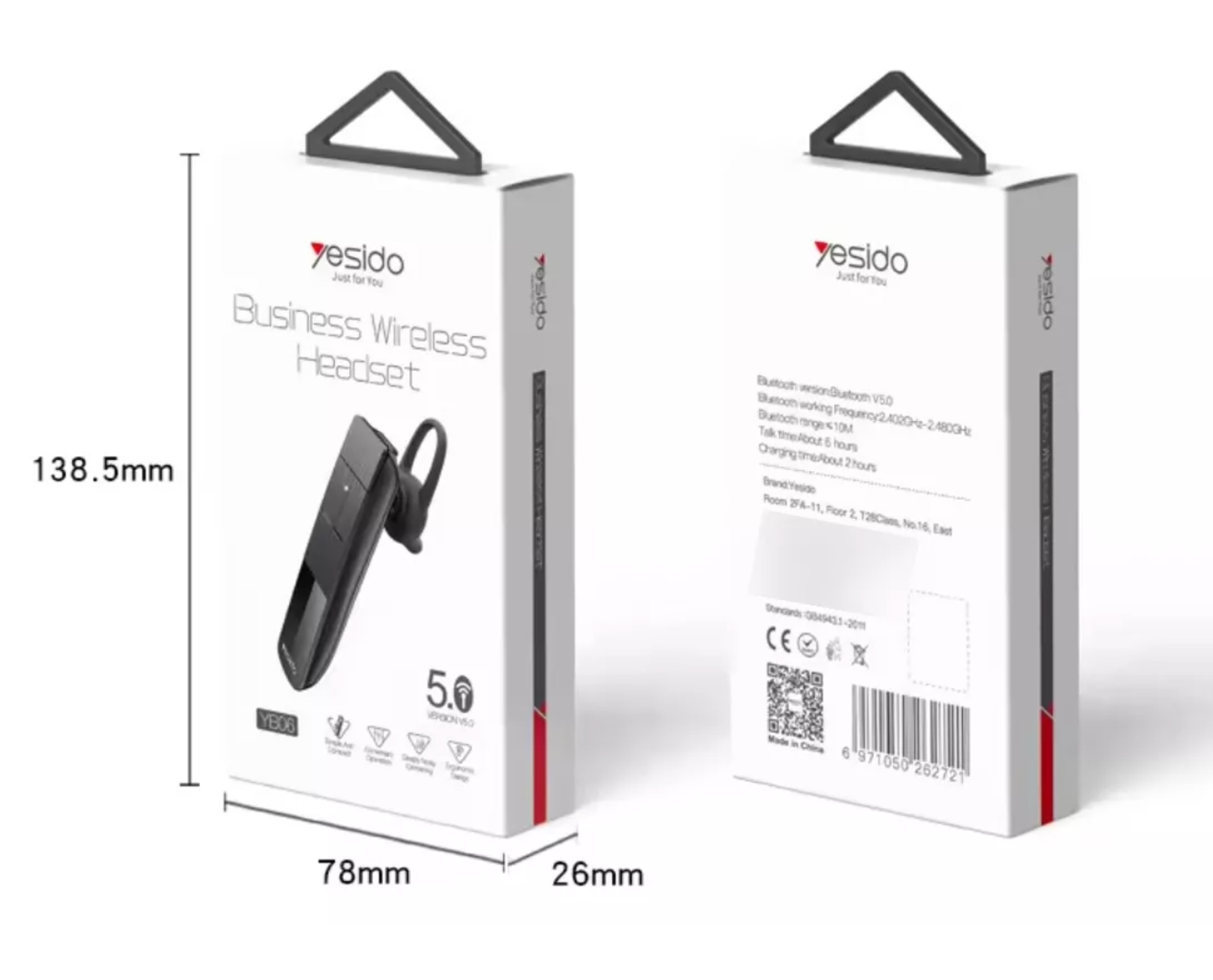 Audífono Manos Libres Bluetooth Profesional Yesido YB06 - Imagen 3